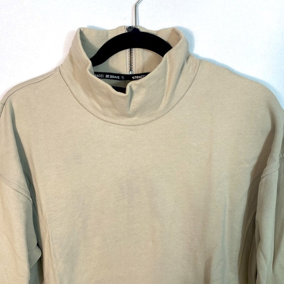 Stracci Be Brave High Neck Beige Sweatshirt - Picture 2 of 9